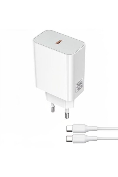 Hoco Φορτιστής τοίχου USB-C 40W PD με γρήγορη φόρτιση και καλώδιο Type-C - λε...