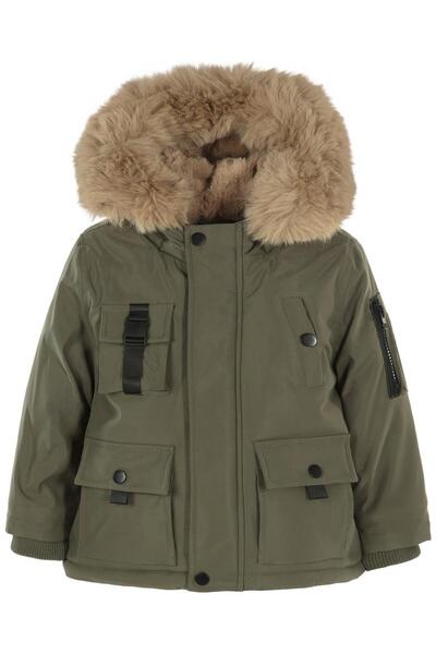 Civil Boys 2-5 Years Old Parka with Fur Hood - Khaki