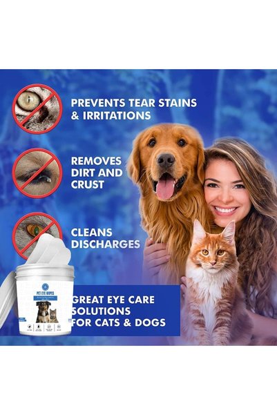 StarDotHash Pet Eye Wipes for Dogs & Cats | Tear Stain Remover, Dog Eye Cleaner & Cat Eye CleanerRemoves Eye Crust, Eye Gunk & Tear Stains | Hypoallergenic Eye Cleaning Wipes | 200 Pcs