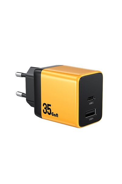 OEM Φορτιστής γρήγορης φόρτισης 35W USB-C / USB-A GaN με διπλή θύρα EU Wekome...