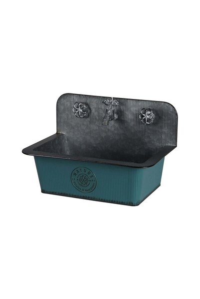 SunnyDays Jardinieră metalică verde închis 40x26x27 cm