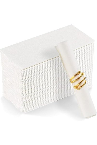 GENERAL Yidahao Disposable Linen-Feel Paper Napkins White Napkins for Wedding...