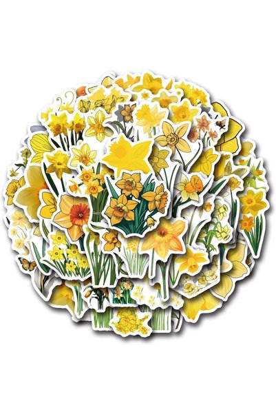 Generic 60PCS Cute Daffodil Stickers Flower Stickers for Water Bottles Laptop...
