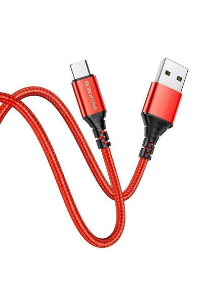 OEM Καλώδιο USB-A σε Micro-USB 1m με πλέξη κόκκινο Borofone BX54