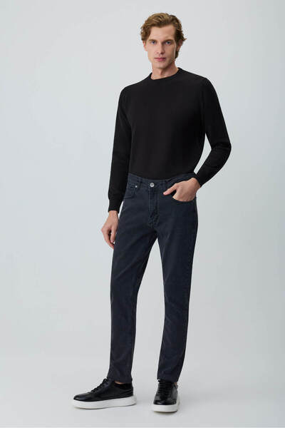 Morven Erkek Füme Denim 5 Cep Slim Fit Jean Kot Pantolon