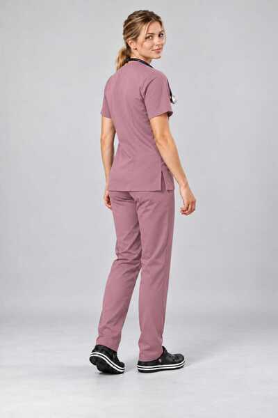 EMİR MEDİKAL (e-flex) Dusty Rose Lycra Γυναικεία Σετ Στολής Νοσοκόμας και Για...