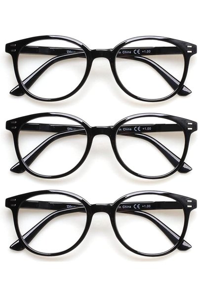 Generic 3 Pack Reading Glasses for Men/Women Round Stylish Glasses with Sprin...