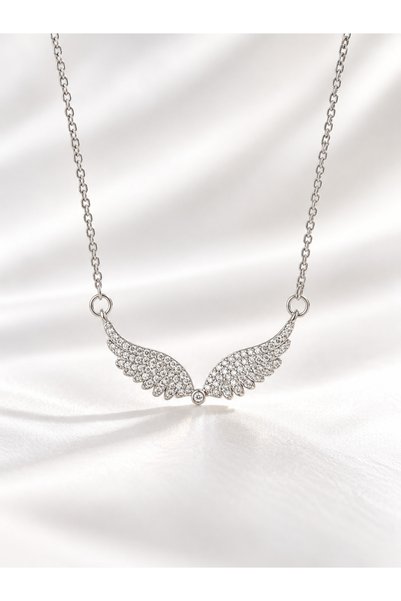 Evorya Kadın Çelik Melek Kanadı Angel Wings Kolye