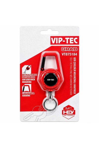 BOZKAR Vip-Tec Grab Vt875184 80 cm Retractable Keychain – Automatic Retractab...