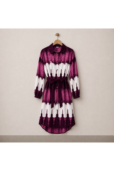 Hepsi Moda Shadow Pattern Tunic - Plum