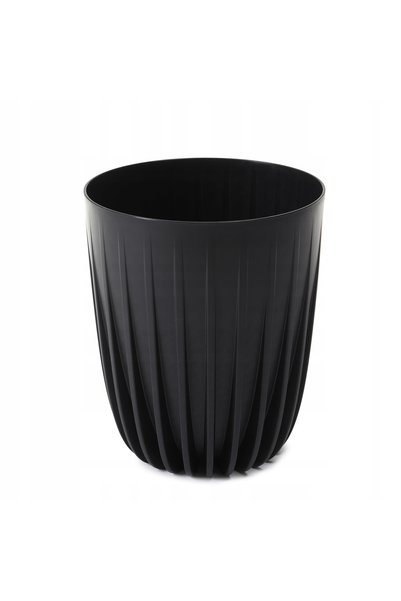 LAMELA BAG Ghiveci negru pentru flori cu inserție, 25 cm, pentru balcon și te...
