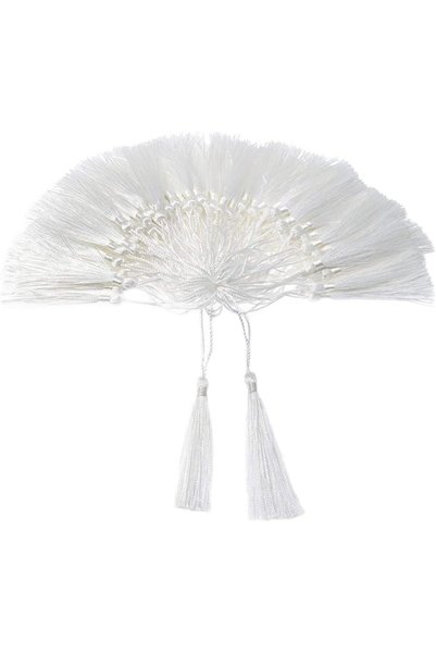 MAKINGTEC 100 Pieces White 13 cm/5 Inch Silk Handmade Soft Tassel Silk Thread...