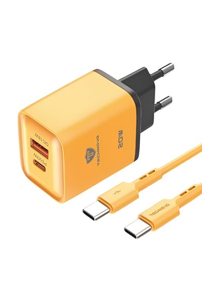 OEM Φορτιστής γρήγορης φόρτισης 20W με USB + Type-C και καλώδιο Type-C σε Typ...