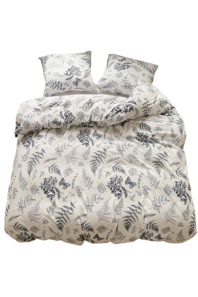 Gierekhoff Lenjerie de pat 140x200 reversibilă din bumbac satinat, set 2 pies...