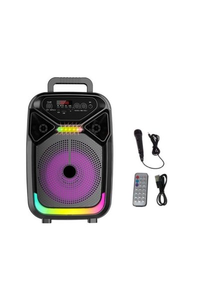 OEM Ηχείο ABS-8105 8″ με ενσύρματο μικρόφωνο και RGB φωτισμό Bluetooth Karaoke