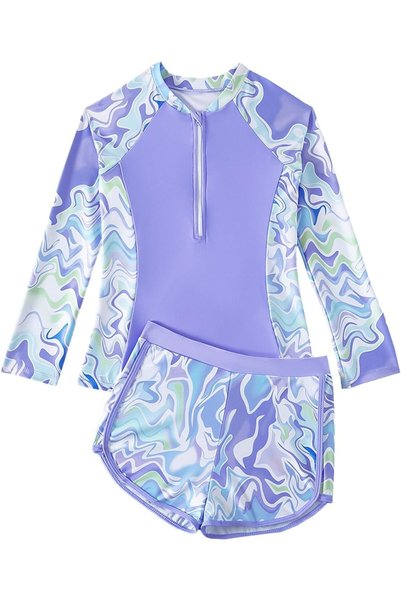 Generic Girl Swimsuits with Shorts, Swimwear Shorts Girls Swimming Costume, L...