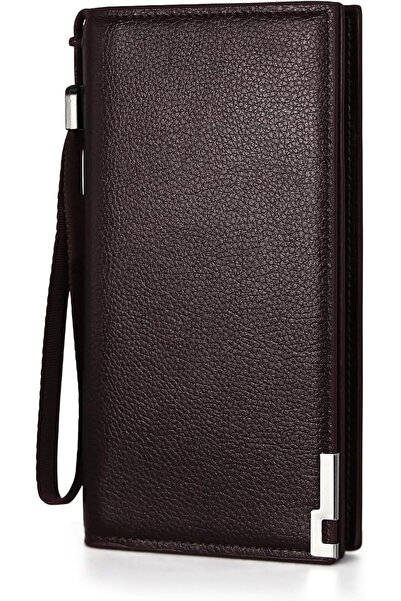 Generic Business Wallet for Men, Long PU Leather Wallet Minimalist Holder wit...