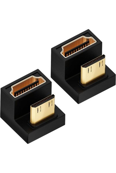 Generic محول HDMI صغير على شكل حرف U، محول HDMI صغير ذكر إلى HDMI أنثى بزاوية...