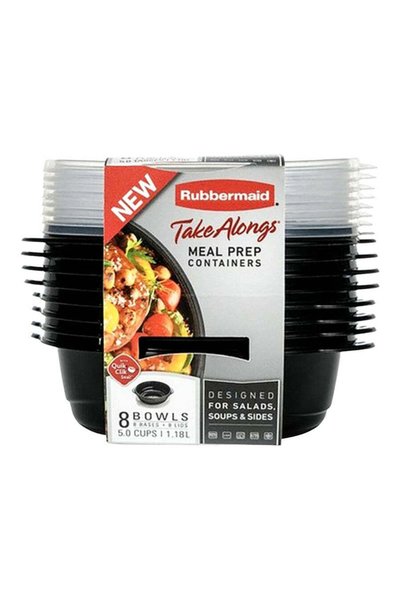 RUBBERMAID حاويات تخزين الطعام سعة 5 أكواب، عبوة من 8 قطع