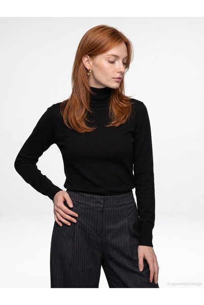 Dilvin 10883 Turtleneck Wool Blend Sweater