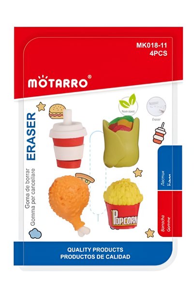 OEM Σετ γόμες παιδικές φαγητά 4 τεμάχια Motarro MK018-11