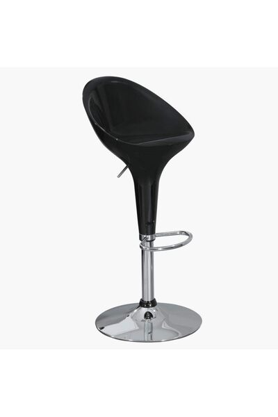 Generic Height adjustable bar stool with footrest- black
