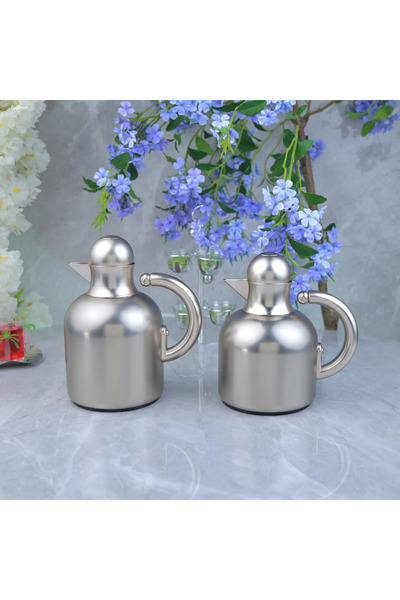 Generic Luxury Design Stainless Steel Tramss Set - Matt Silver - 1 Liter +0.6 Liter