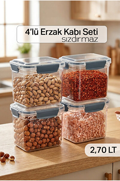 MAXİFRESH حاوية طعام مكونة من 4 قطع سعة 2700 مل، حاوية تخزين مقاومة للتسرب، م...
