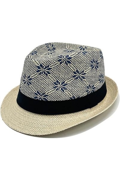 Generic Straw Short Fedora Hat for Men Women, Summer UV Protection Short Tril...