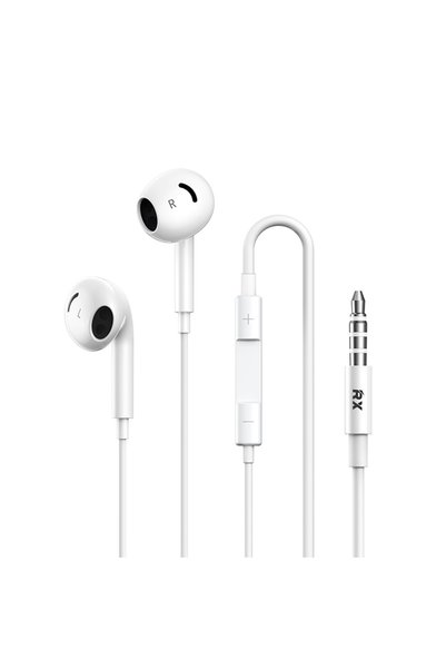 Remax Ενσύρματα ακουστικά Jack 3.5mm RM-06 σε λευκά χρώμα