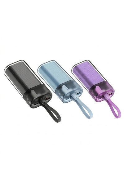 OEM Power Bank 3 σε 1 10000mAh με PD 20W και ενσωματωμένα καλώδια Moxom MX-PB130