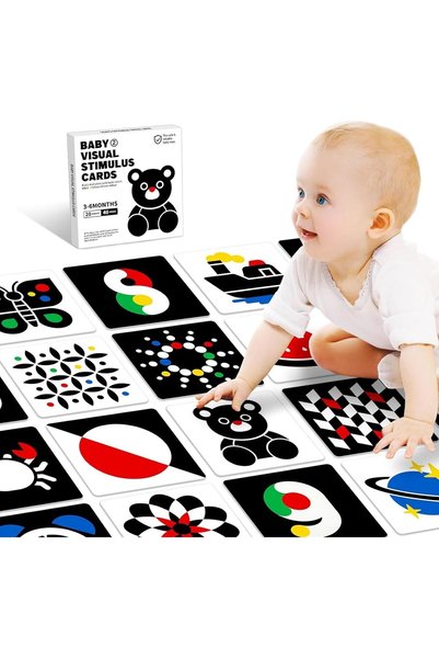 Generic Flash Cards Baby Visual Stimulation Cards for 0-3-6 Months, 3-6 Month...