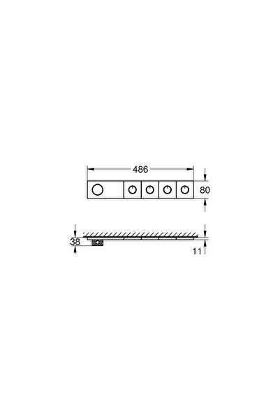 Grohe Grohtherm Aqua Tiles 4 Valfli Akış Kontrollü, Ankastre Termostatik Duş Bataryası Br. Warm Sunset – 106867DL00