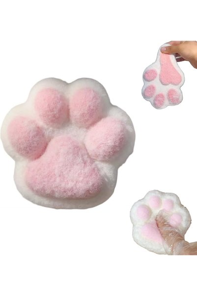Generic Cat Paw Squeeze Toy for Kids and Adults – Big Furry Cat Paw Squishy T...