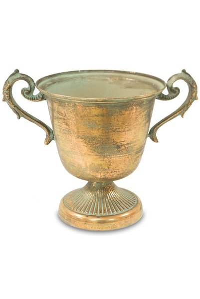 Artpol Capac ghiveci metal auriu retro 22x27x18