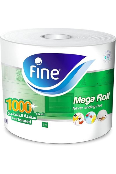 FINEDECO مناديل مطبخ فاخرة معقمة، لفة كبيرة، 1000 ورقة - عبوة تحتوي على لفة و...