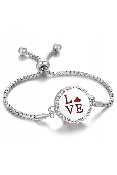 NO BRAND BRĂȚARĂ PENTRU AROMATERAPIE DIN OȚEL Love Love B01