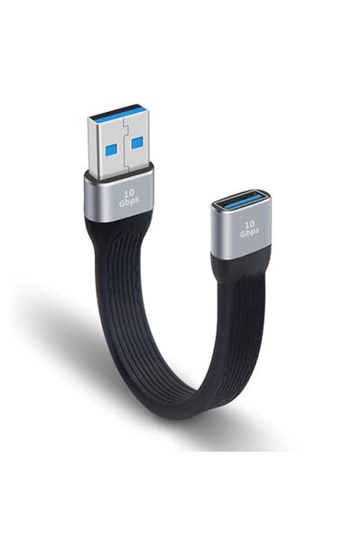 EXCEFORE كابل تمديد USB 3.0 قصير، 5 بوصات مسطح FPC - USB A ذكر إلى USB A أنثى...