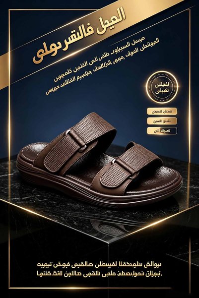 GlobalOne Mart شباشب رجالية سعودية الصنع بتصميم واسع من الأمام ونعل سميك، مري...