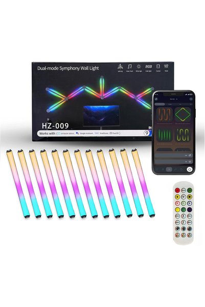Generic أضواء جدارية ذكية بتقنية LED، أضواء للألعاب متزامنة مع الموسيقى، شريط...