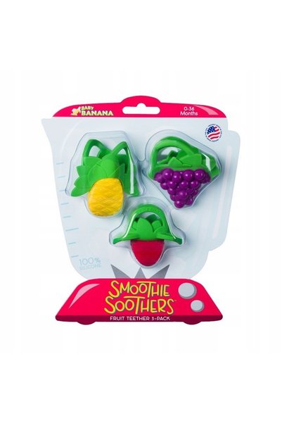 Baby Banana Set de jucării de dentiție în formă de fructe, 3 bucăți