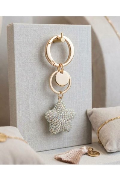 HOŞGÖR ACCESSORIES Star Detailed Stone Keychain