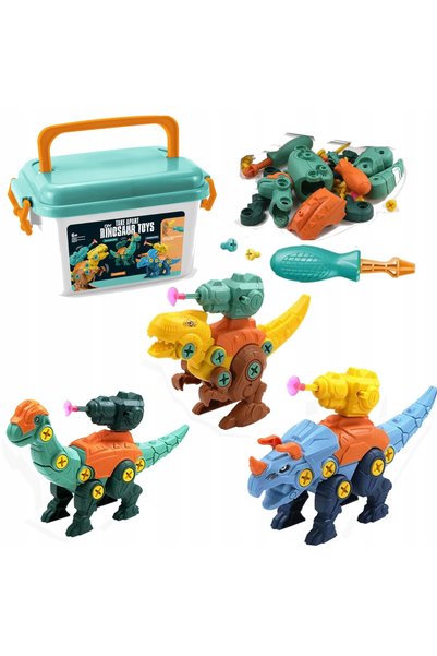 Luxma Set de cuburi de construcție pentru copii: Dinozauri, Lansatoare, Șurub...
