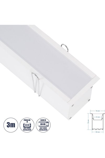 GloboStar® GloboStar Προφίλ Αλουμινίου RECESS - Βάση & Ψύκτρα για Ταινία LED ...
