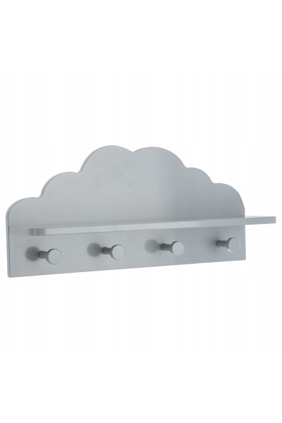 Atmosphera POLIȚĂ DE PERETE GRAY CLOUD +4 UZURI DE AGĂȚAT HĂINE