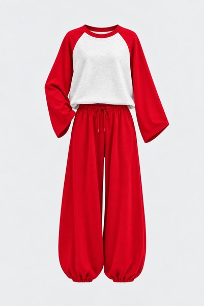 İrka Moda Modal Kumaş Reglan Kol Şalvar Takım