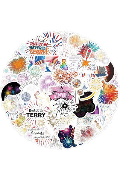 Generic 55Pcs Fireworks Stickers Funny MultiColor Fireworks Decals for Laptop...