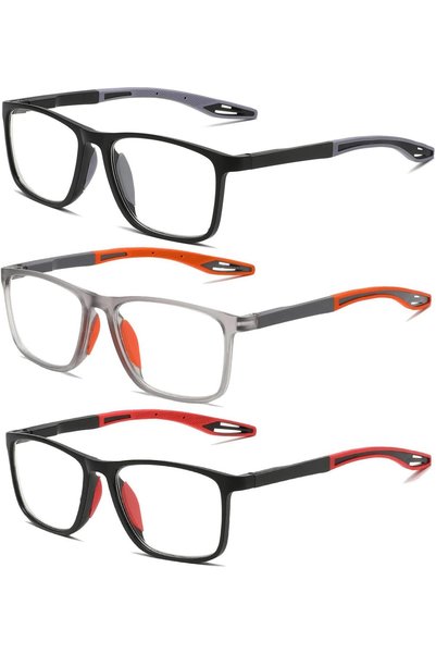 Generic 3 Pairs TR90 Sports Reading Glasses, for Men and Women, Ultralight Fl...