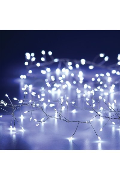 Aca Light 50 LED Φωτάκια Σειράς 3W Ψυχρό Λευκό Μπαταρίες 3xAA με Ασημί Χάλκιν...