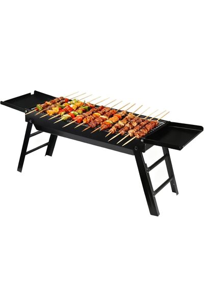 Generic Portable Charcoal Grill, Folding BBQ Grill with 2 Side Tray, Foldable...